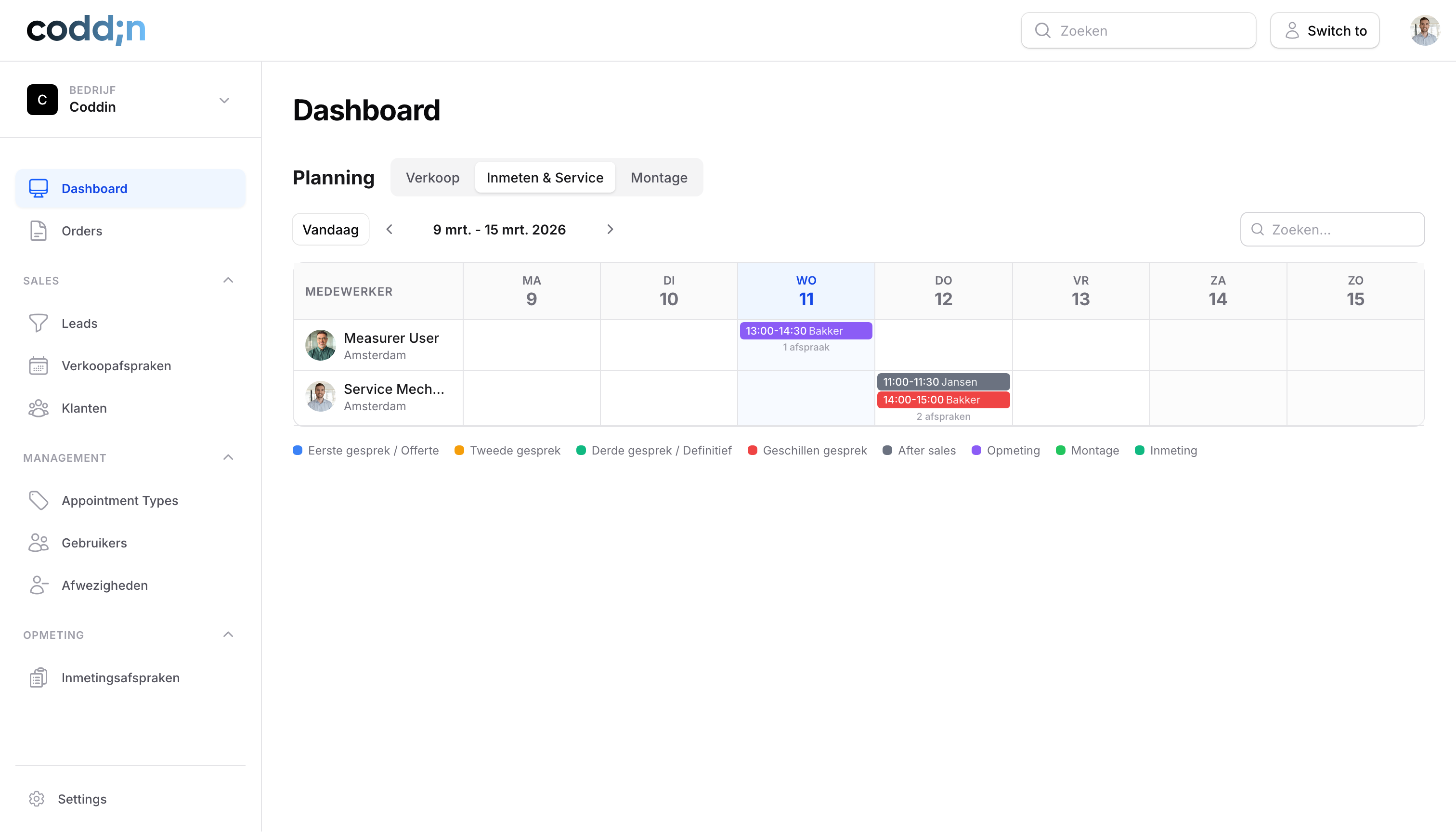 Kozijnentool Dashboard Overzicht